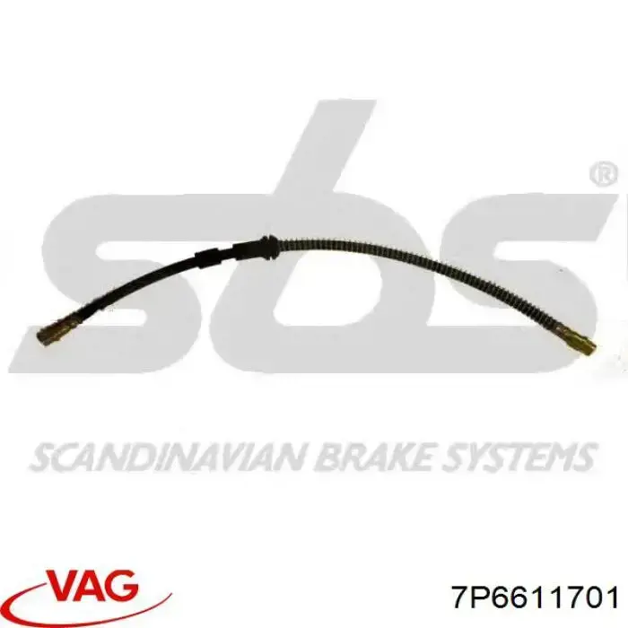 7P6611701 VAG Гибкая тормозная трубка передняя
