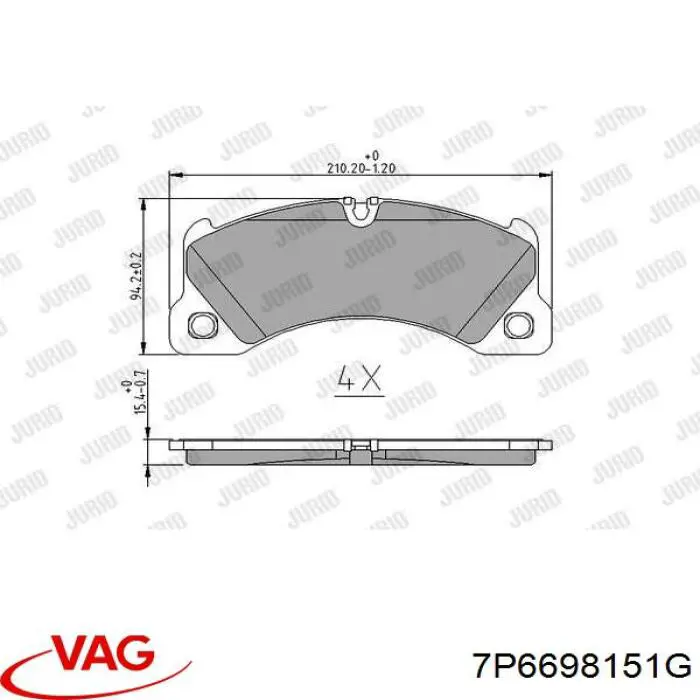 Колодки VAG 7P6698151G цена, от 97.49 USD