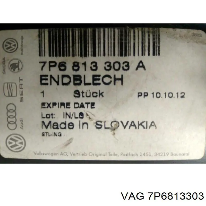 Перегородка VAG 7P6813303 цена, от 316.73 USD