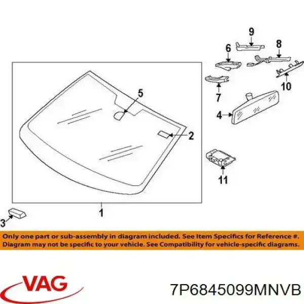 Стекло лобовое VAG 7P6845099BCNVB цена, от 180.53 USD