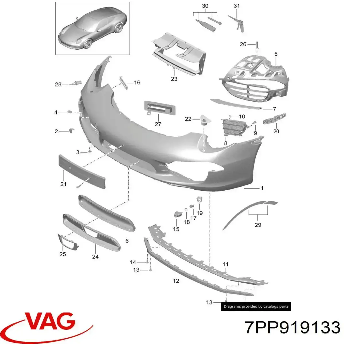 Купить 7PP919133 Porsche 