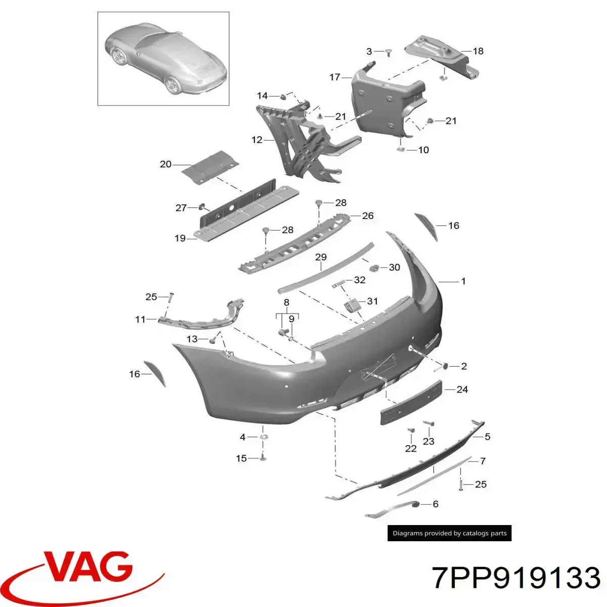  Porsche 7PP919133 цена, от 3.27 USD