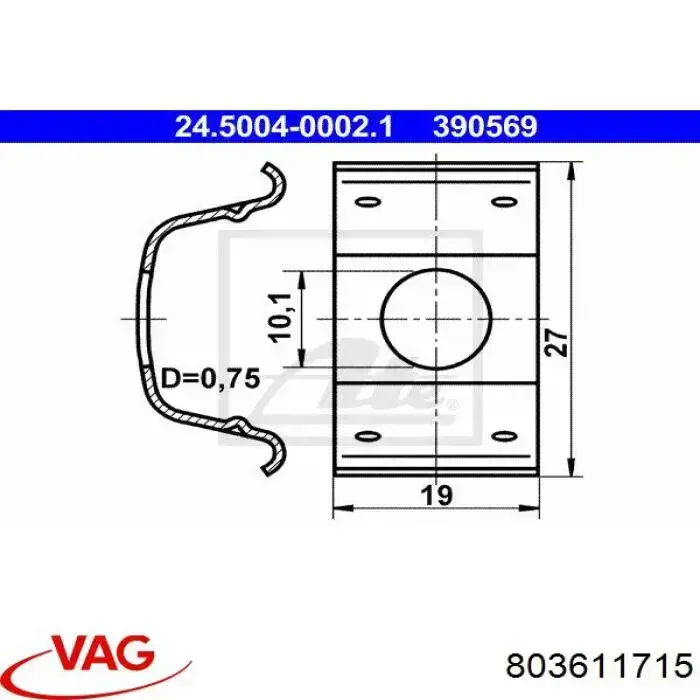 Скоба крепления тормозного шланга 803611715 VAG