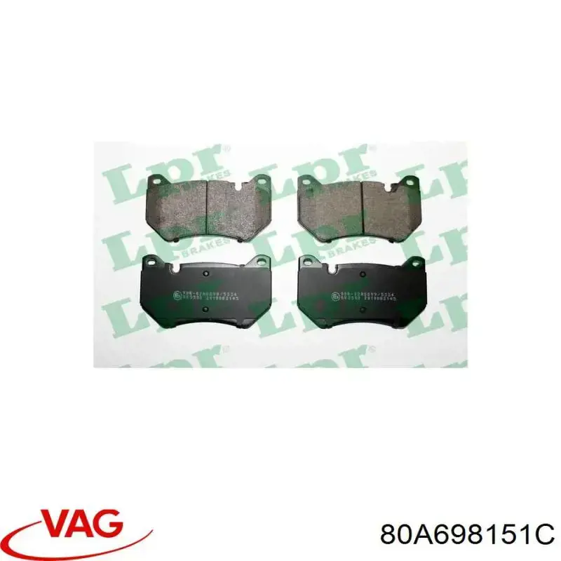 Колодки гальмівні передні, дискові 80A698151C VAG/Audi