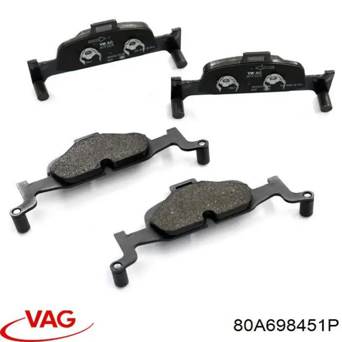 Купить 80A698451P VAG Колодки тормозные задние, дисковые