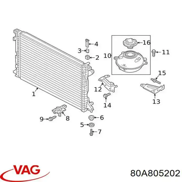 Кронштейн (подушка крепления) радиатора нижний Vika 88051784501 цена, от 8.38 USD