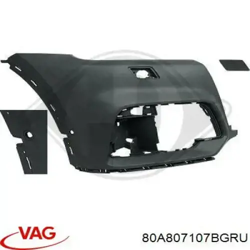 Купить 80A807107BGRU VAG Бампер передний, левая часть