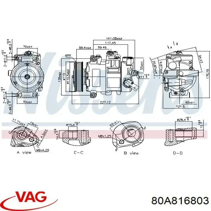 Compressor de aparelho de ar condicionado para Audi Q5 (FYB, FYG)