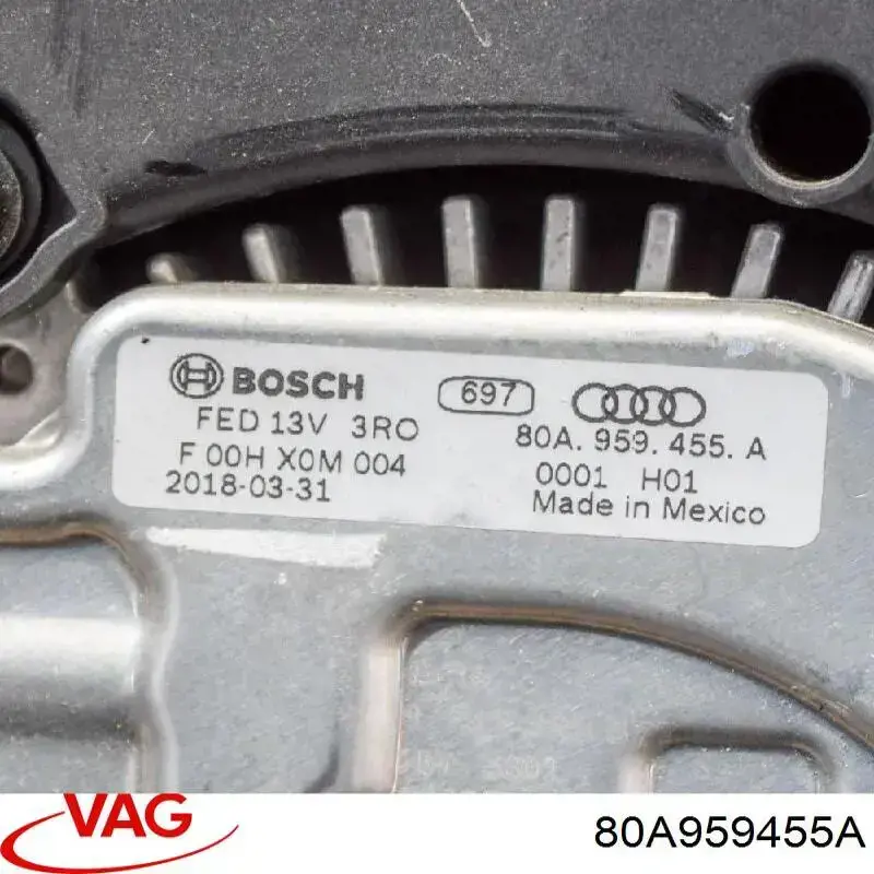Электровентилятор охлаждения в сборе (мотор+крыльчатка) левый на Audi Q5 FYB, FYG