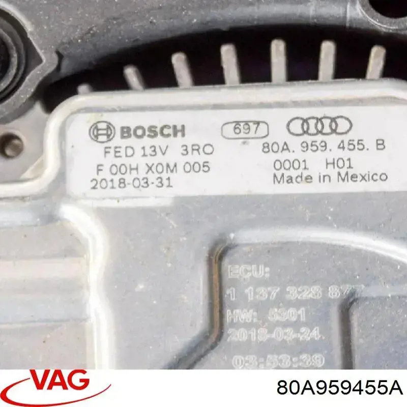 Купить 80A959455A VAG Электровентилятор охлаждения в сборе (мотор+крыльчатка) левый
