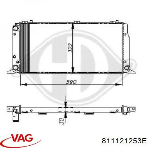 Радиатор 811121253E VAG