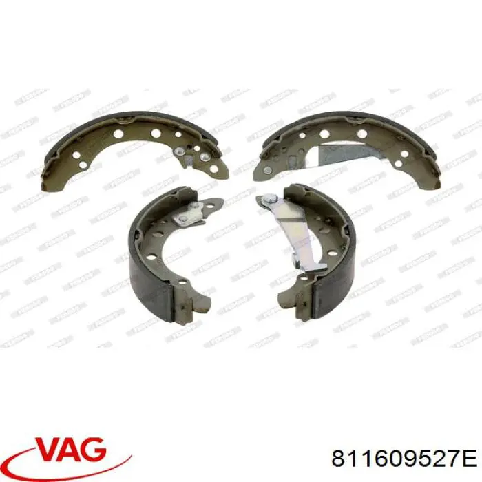 Купить 811609527E VAG Задние барабанные тормозные колодки
