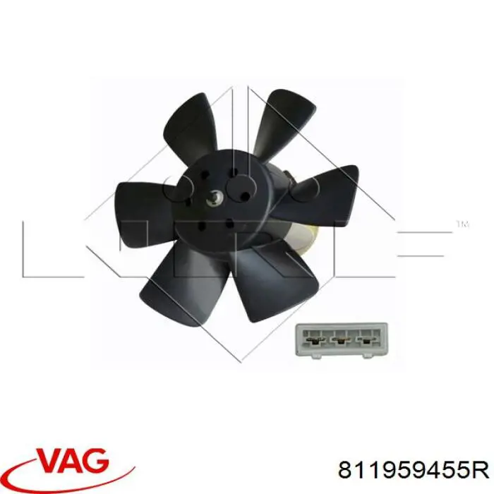 Купить 811959455R VAG Электровентилятор охлаждения в сборе (мотор+крыльчатка)