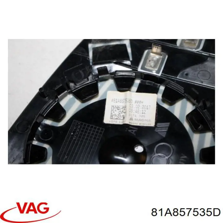 81A857535D VAG Зеркальный элемент левого зеркала заднего вида