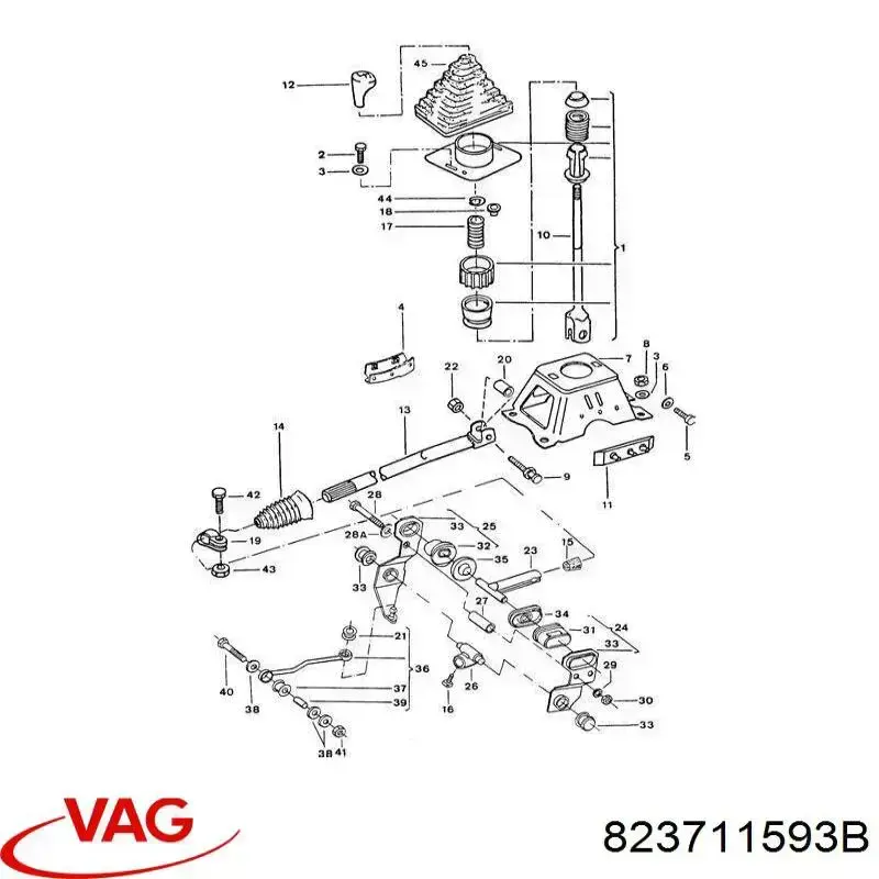 Втулка рычага кпп VAG 823711593B цена, от 17.10 USD