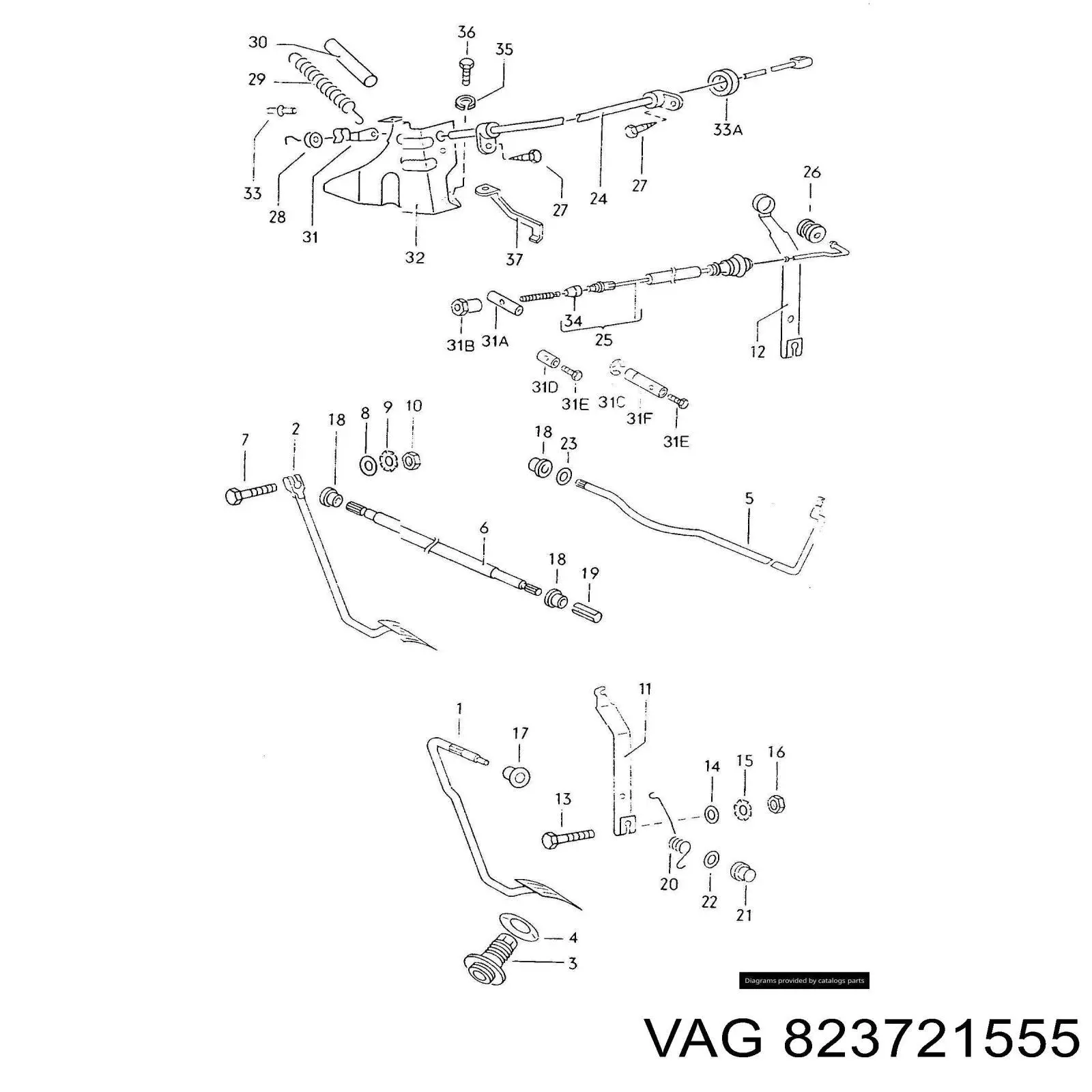 Трос/тяга газа (акселератора) VAG 823721555