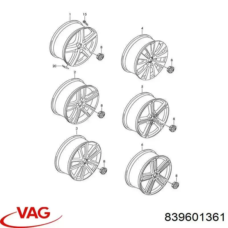 281601361 VAG Вентиль для колеса