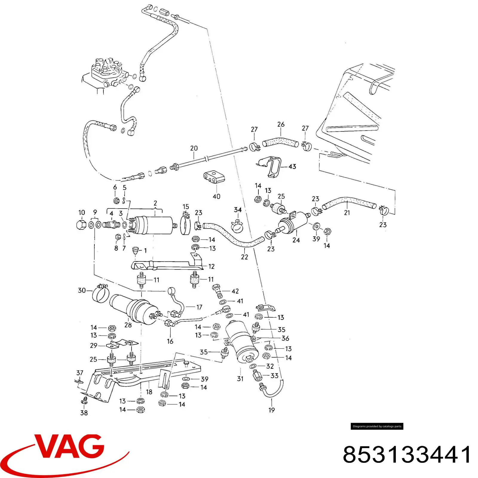 Купить 853133441 VAG Гидроаккумулятор системы питания