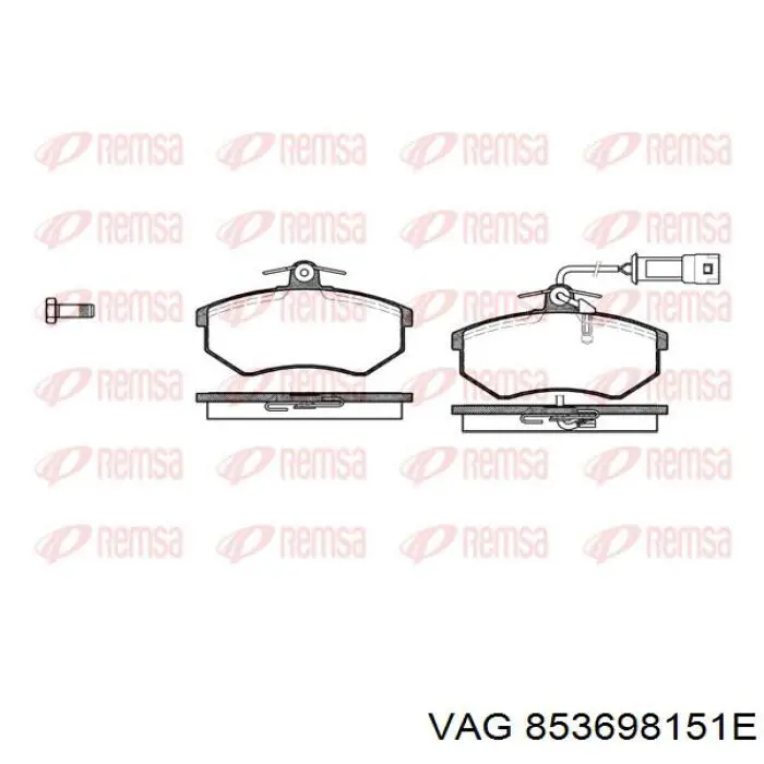 Передние тормозные колодки 853698151E VAG