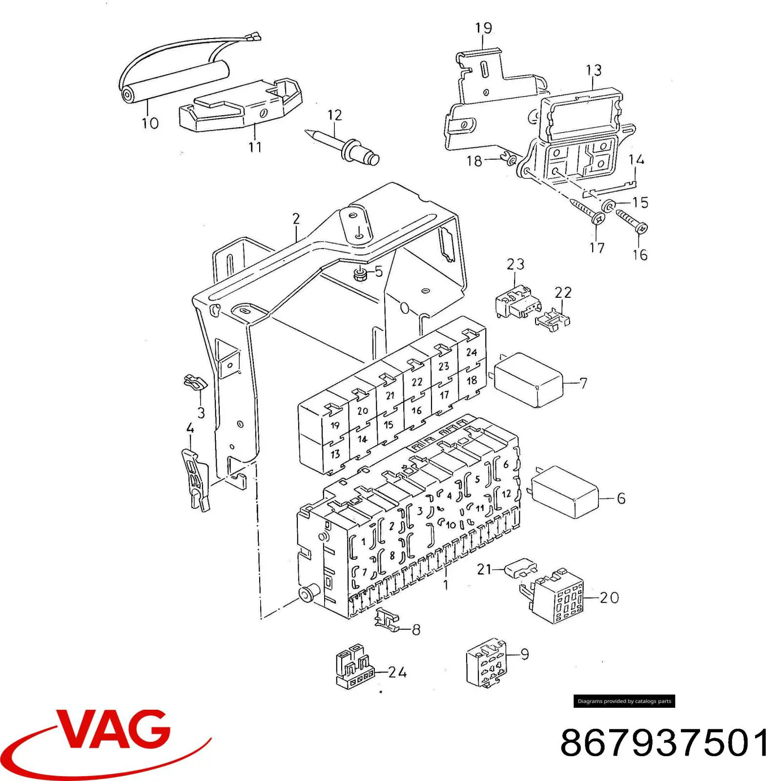 Купить 867937501 VAG Монжатный блок реле