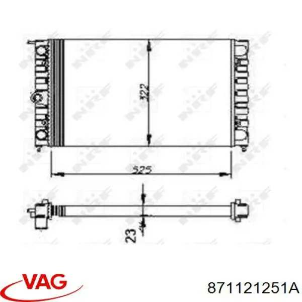 Радиатор 871121251A VAG