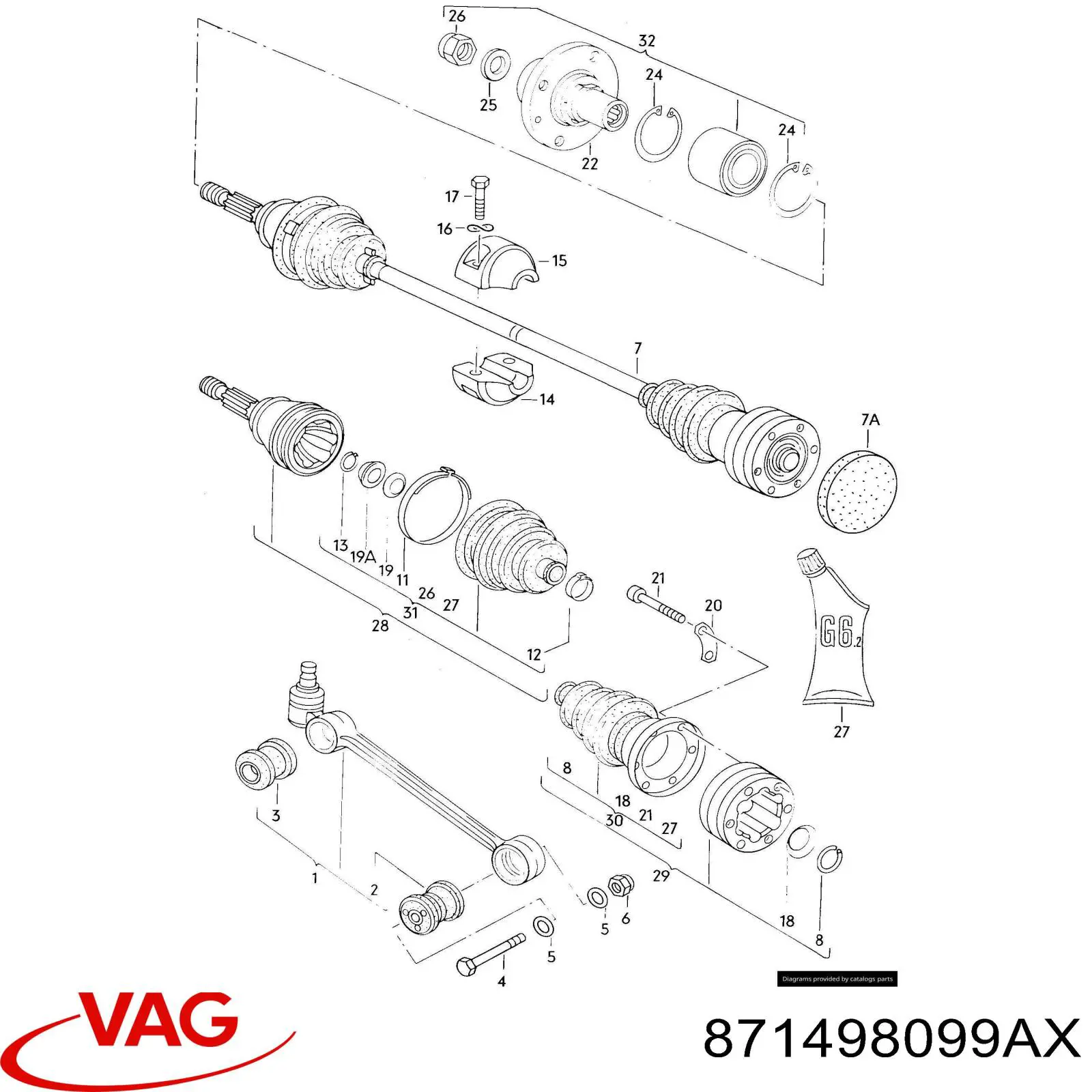 ШРУС наружный передний 871498099AX VAG