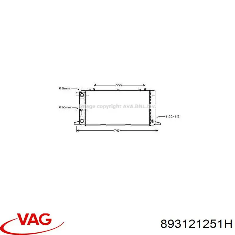 Радиатор охлаждения двигателя VAG 893121251H цена, от 63.77 USD