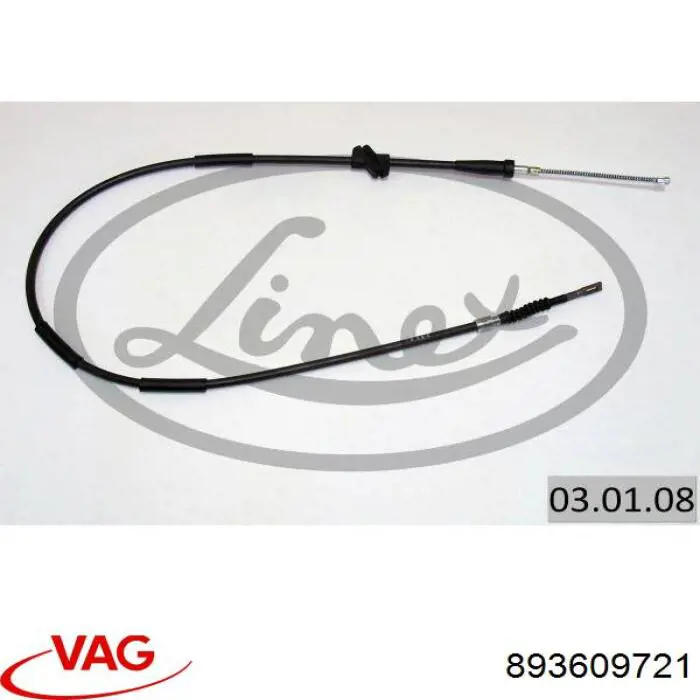 Трос ручного тормоза задний VAG 893609721 цена, от 8.54 USD