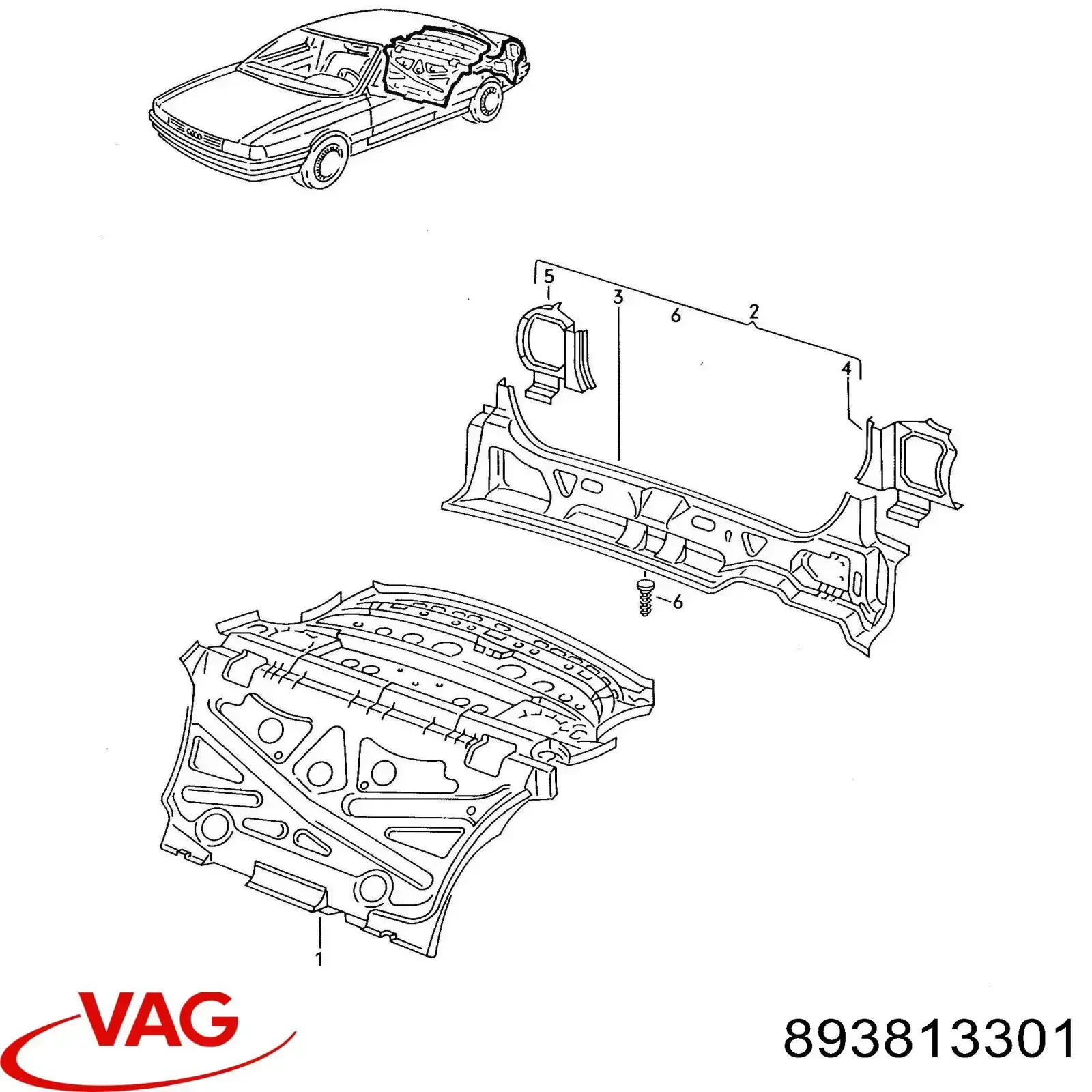Панель багажного отсека задняя на Audi 90 89, 89Q, 8A, B3