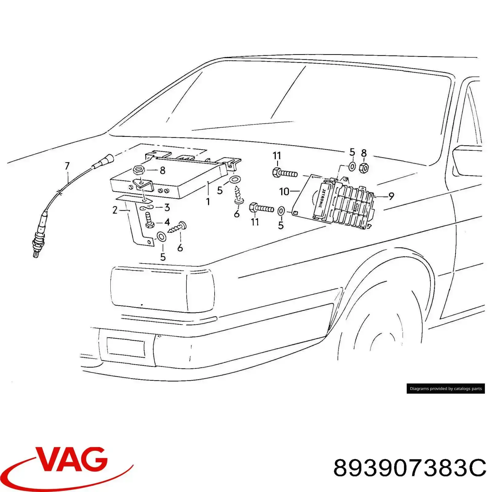 893907383C VAG módulo de direção (centralina eletrônica de motor)