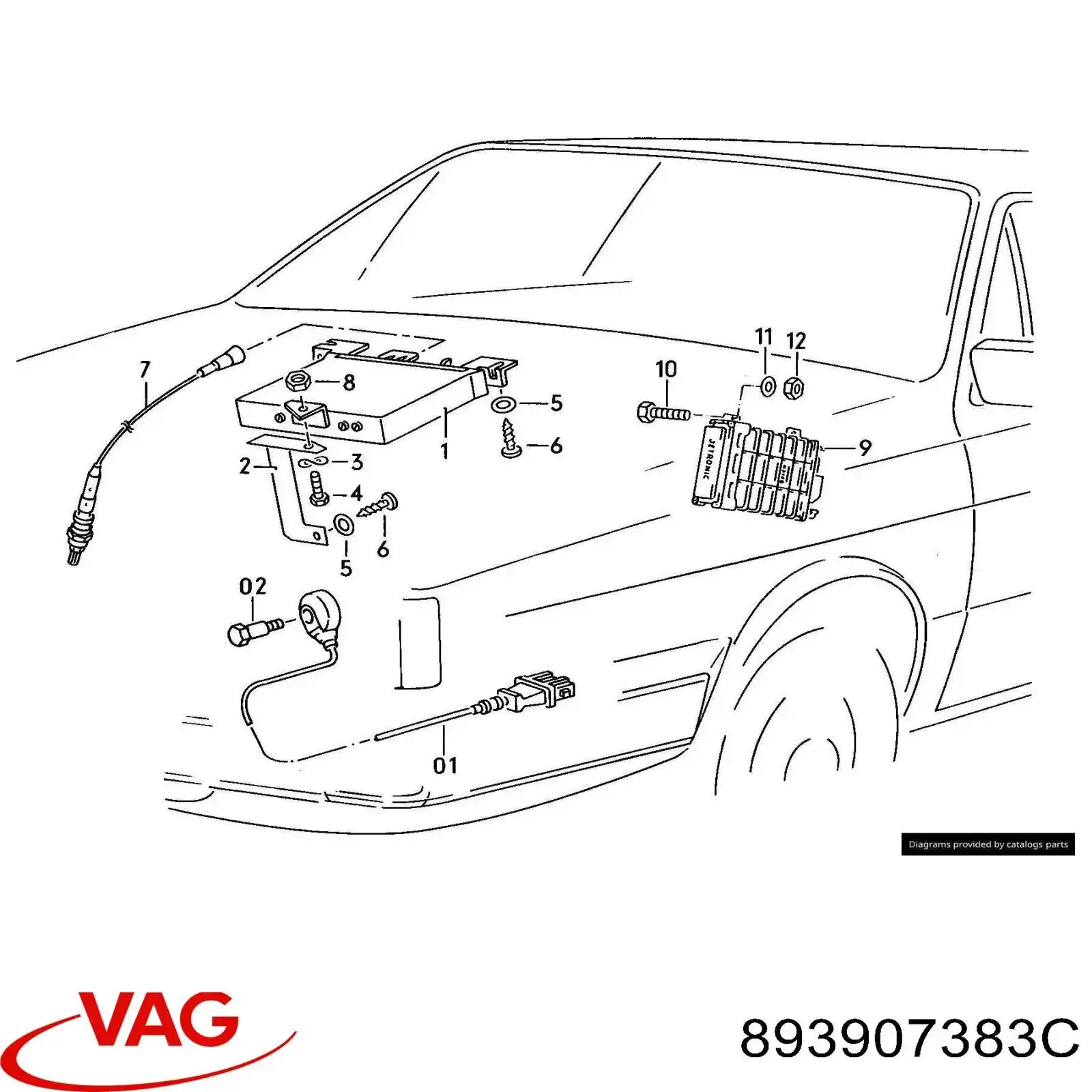 ЭБУ двигателем VAG 893907383C цена, от 10.65 USD