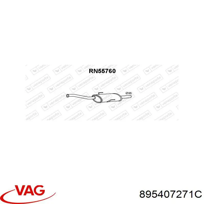 895407271C VAG Полуось передняя левая