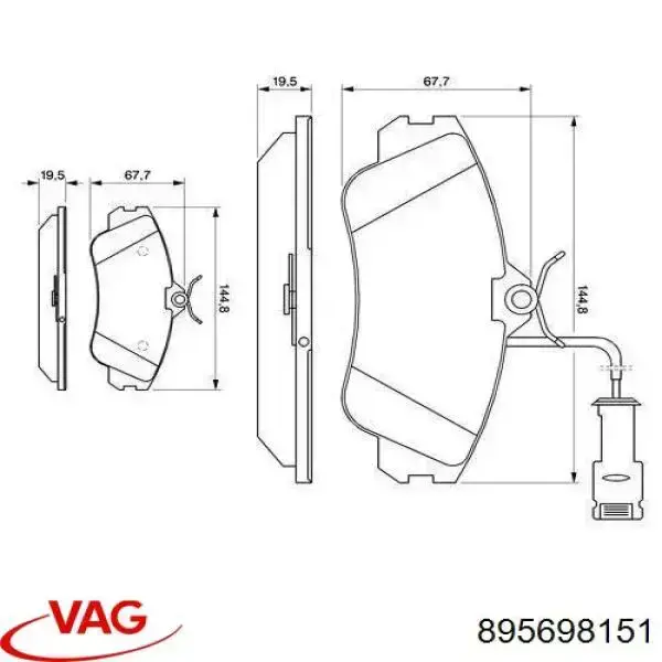 Колодки VAG 895698151 цена, от 41.90 USD