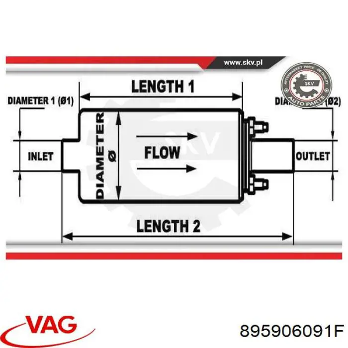 Топливный насос электрический погружной 895906091F VAG