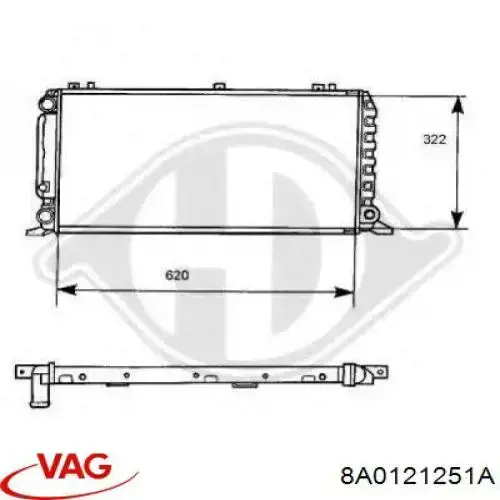 Купить 8A0121251A VAG Радиатор водяной