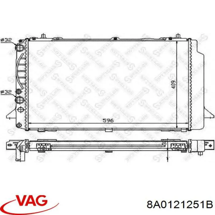 8A0121251B VAG радиатор