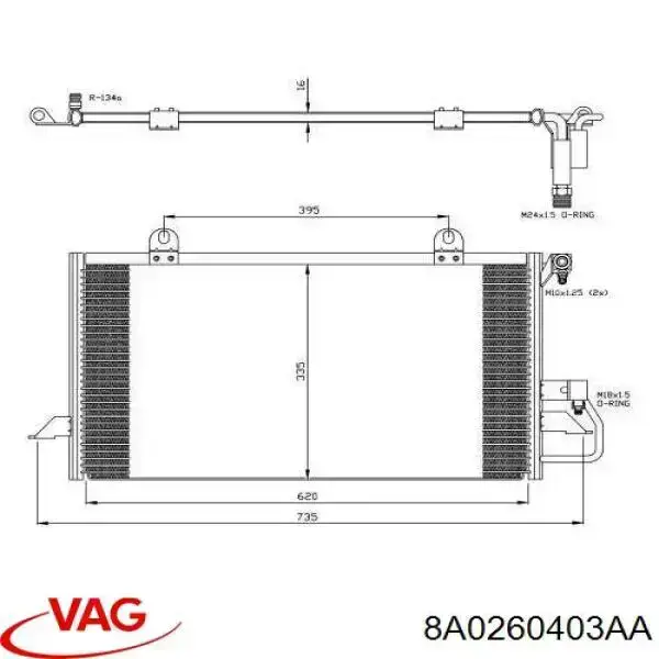 8A0260403AA VAG радиатор кондиционера