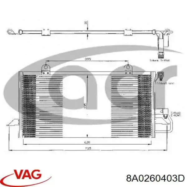 Конденсатор кондиционера VAG 8A0260403D цена, от 433.72 USD