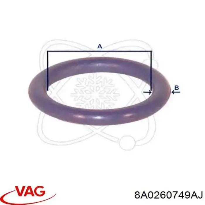 8A0260749AJ VAG Прокладка трубки кондиционера
