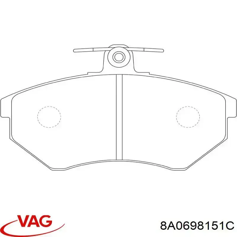 Передние тормозные колодки 8A0698151C VAG