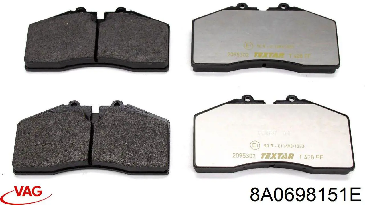 Передние тормозные колодки 8A0698151E VAG