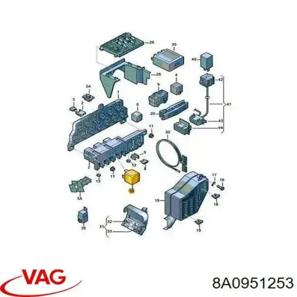 Relê das velas de incandescência 8A0951253 VAG