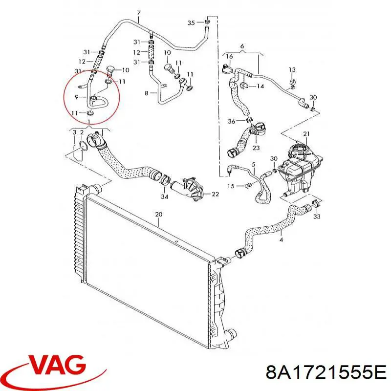 Тросик газа VAG 8A1721555E