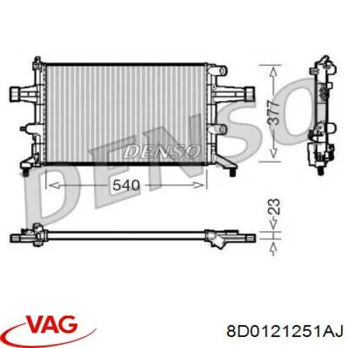 Купить 8D0121251AJ VAG Радиатор водяной