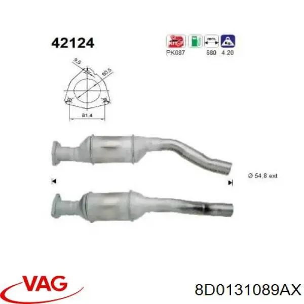 8D0131089AX VAG конвертор - катализатор