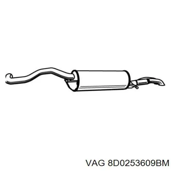 Выхлоп задний VAG 8D0253609BM цена, от 82.35 USD
