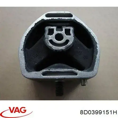 Подушка трансмиссии (опора коробки передач) левая 8D0399151H VAG