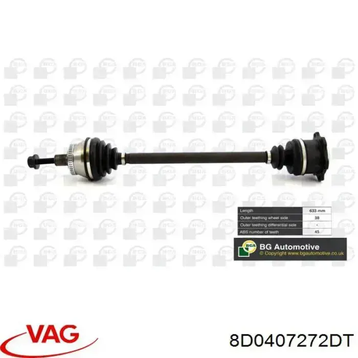 Купить 8D0407272DT VAG Вал приводной правый
