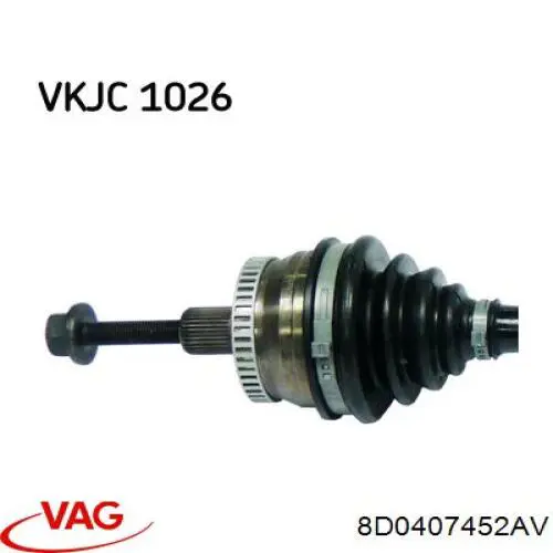 8D0407452AV VAG полуось (привод передняя правая)