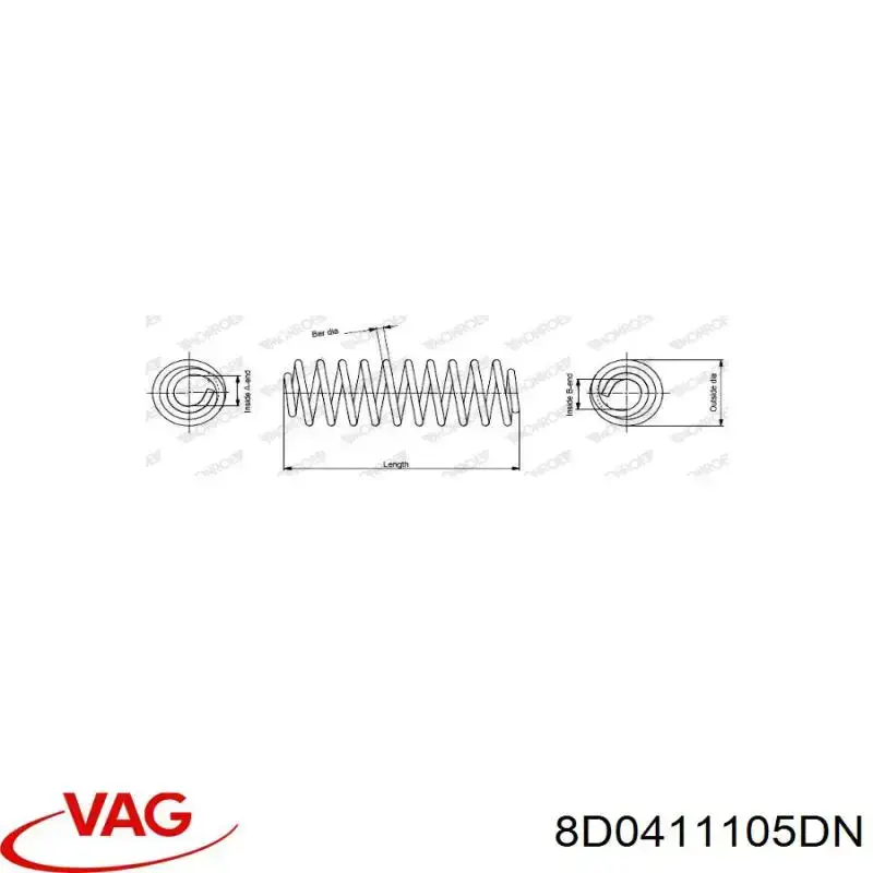 Передняя пружина 8D0411105DN VAG